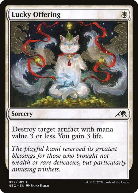 Lucky Offering - Kamigawa: Neon Dynasty Magic: The Gathering trading card