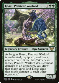 Kosei, Penitent Warlord - Commander: Kamigawa: Neon Dynasty (NEC) #26 - Rare Magic: The Gathering Trading Card