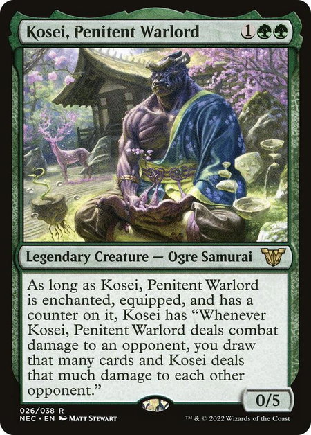 Kosei, Penitent Warlord - Commander: Kamigawa: Neon Dynasty Magic: The Gathering trading card