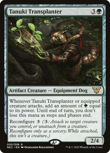 Tanuki Transplanter trading card from Commander: Kamigawa: Neon Dynasty Tanuki Transplanter - Commander: Kamigawa: Neon Dynasty Magic: The Gathering trading card