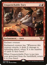 Unquenchable Fury - Commander: Kamigawa: Neon Dynasty (NEC) #23 - Rare Magic: The Gathering Trading Card