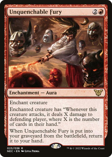 Unquenchable Fury - Commander: Kamigawa: Neon Dynasty Magic: The Gathering trading card