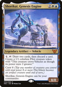 Shorikai, Genesis Engine - Commander: Kamigawa: Neon Dynasty (NEC) #4 - Mythic Magic: The Gathering Trading Card