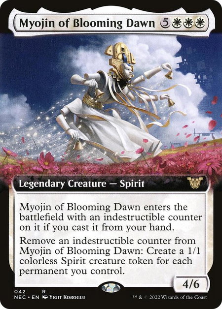 Myojin of Blooming Dawn (Extended Art) - Commander: Kamigawa: Neon Dynasty Magic: The Gathering trading card