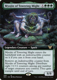 Myojin of Towering Might (Extended Art) - Commander: Kamigawa: Neon Dynasty (NEC) #68 - Rare Magic: The Gathering Trading Card