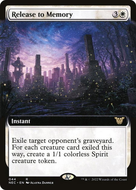 Release to Memory (Extended Art) - Commander: Kamigawa: Neon Dynasty Magic: The Gathering trading card