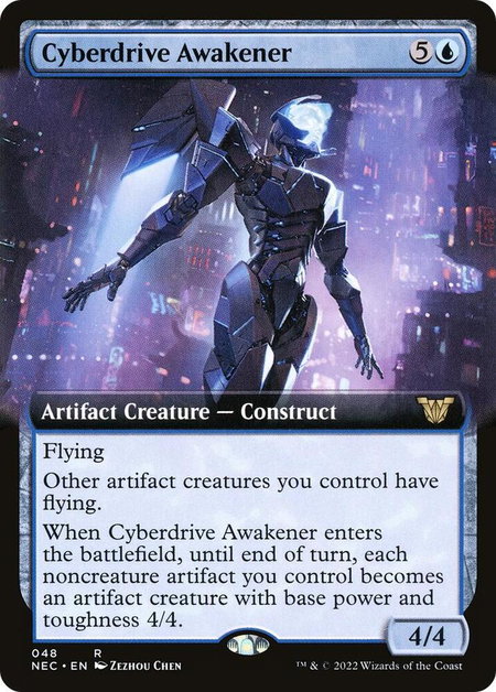 Cyberdrive Awakener (Extended Art) - Commander: Kamigawa: Neon Dynasty Magic: The Gathering trading card