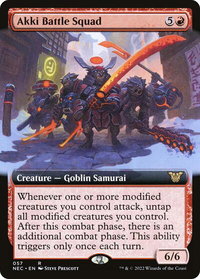 Akki Battle Squad (Extended Art) - Commander: Kamigawa: Neon Dynasty (NEC) #57 - Rare Magic: The Gathering Trading Card