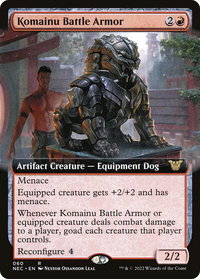 Komainu Battle Armor (Extended Art) - Commander: Kamigawa: Neon Dynasty (NEC) #60 - Rare Magic: The Gathering Trading Card