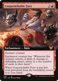 Unquenchable Fury (Extended Art) - Commander: Kamigawa: Neon Dynasty (NEC) #63 - Rare Magic: The Gathering Trading Card