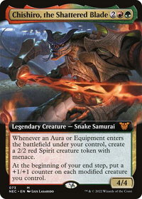 Chishiro, the Shattered Blade (Extended Art) - Commander: Kamigawa: Neon Dynasty (NEC) #73 - Mythic Magic: The Gathering Trading Card