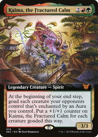 Kaima, the Fractured Calm (Extended Art) - Commander: Kamigawa: Neon Dynasty (NEC) #74 - Mythic Magic: The Gathering Trading Card