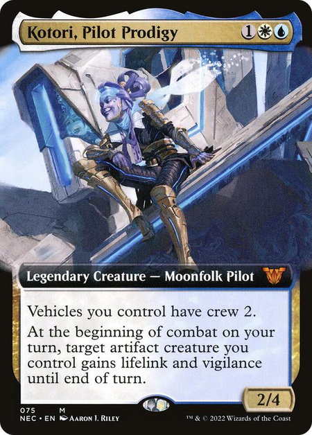 Kotori, Pilot Prodigy (Extended Art) - Commander: Kamigawa: Neon Dynasty Magic: The Gathering trading card