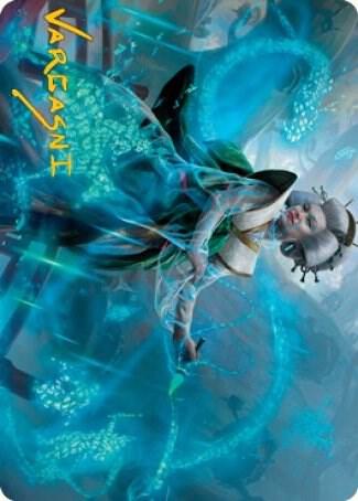 Bearer of Memory Art Card (Gold-Stamped Signature) - Art Series: Kamigawa: Neon Dynasty Magic: The Gathering trading card