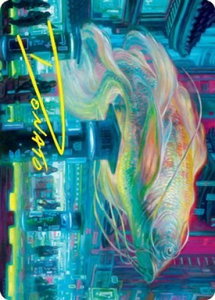 Skyswimmer Koi Art Card (Gold-Stamped Signature) - Art Series: Kamigawa: Neon Dynasty (ASNEO) #3 - Special Magic: The Gathering Trading Card