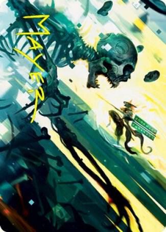 Repel the Vile Art Card (Gold-Stamped Signature) - Art Series: Kamigawa: Neon Dynasty Magic: The Gathering trading card