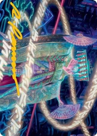 Satsuki, the Living Lore Art Card (Gold-Stamped Signature) - Art Series: Kamigawa: Neon Dynasty Magic: The Gathering trading card