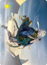 Moonfolk Puzzlemaker Art Card (Gold-Stamped Signature) - Art Series: Kamigawa: Neon Dynasty (ASNEO) #6 - Special Magic: The Gathering Trading Card