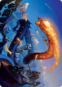 Atsushi, the Blazing Sky Art Card (10/81) - Art Series: Kamigawa: Neon Dynasty (ASNEO) #10 - Special Magic: The Gathering Trading Card