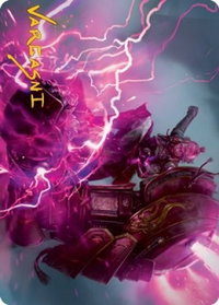 Voltage Surge Art Card (Gold-Stamped Signature) - Art Series: Kamigawa: Neon Dynasty (ASNEO) #15 - Special Magic: The Gathering Trading Card