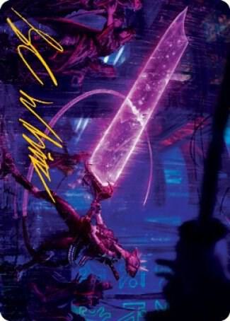 Enormous Energy Blade Art Card (Gold-Stamped Signature) - Art Series: Kamigawa: Neon Dynasty Magic: The Gathering trading card