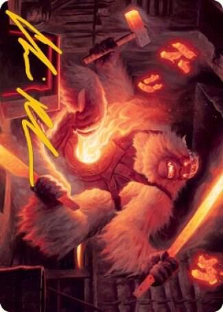 Kami of Industry Art Card (Gold-Stamped Signature) - Art Series: Kamigawa: Neon Dynasty Magic: The Gathering trading card