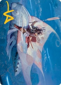 Sky-Blessed Samurai Art Card (Gold-Stamped Signature) - Art Series: Kamigawa: Neon Dynasty (ASNEO) #19 - Special Magic: The Gathering Trading Card