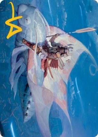Sky-Blessed Samurai Art Card (Gold-Stamped Signature) - Art Series: Kamigawa: Neon Dynasty Magic: The Gathering trading card