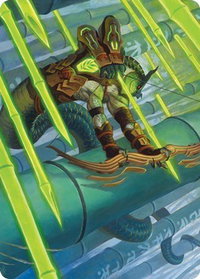 Bamboo Grove Archer Art Card - Art Series: Kamigawa: Neon Dynasty (ASNEO) #20 - Special Magic: The Gathering Trading Card