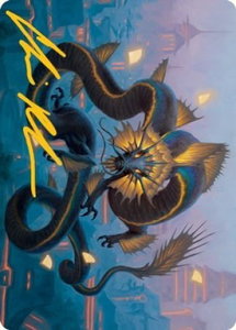 Ao, the Dawn Sky Art Card (25/81) (Gold-Stamped Signature) - Art Series: Kamigawa: Neon Dynasty (ASNEO) #25 - Special Magic: The Gathering Trading Card