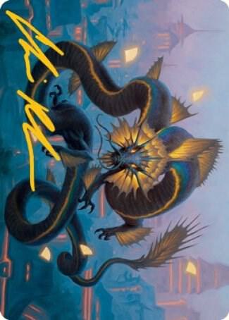 Ao, the Dawn Sky Art Card (25/81) (Gold-Stamped Signature) - Art Series: Kamigawa: Neon Dynasty Magic: The Gathering trading card