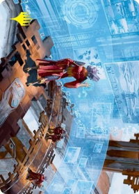 Universal Surveillance Art Card (Gold-Stamped Signature) - Art Series: Kamigawa: Neon Dynasty (ASNEO) #27 - Special Magic: The Gathering Trading Card