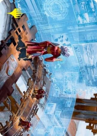 Universal Surveillance Art Card (Gold-Stamped Signature) - Art Series: Kamigawa: Neon Dynasty Magic: The Gathering trading card