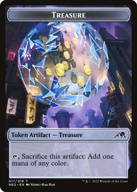 Treasure Token - Kamigawa: Neon Dynasty Magic: The Gathering trading card