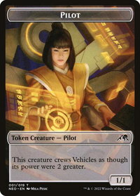 Pilot Token - Kamigawa: Neon Dynasty (NEO) #1 - Token Magic: The Gathering Trading Card