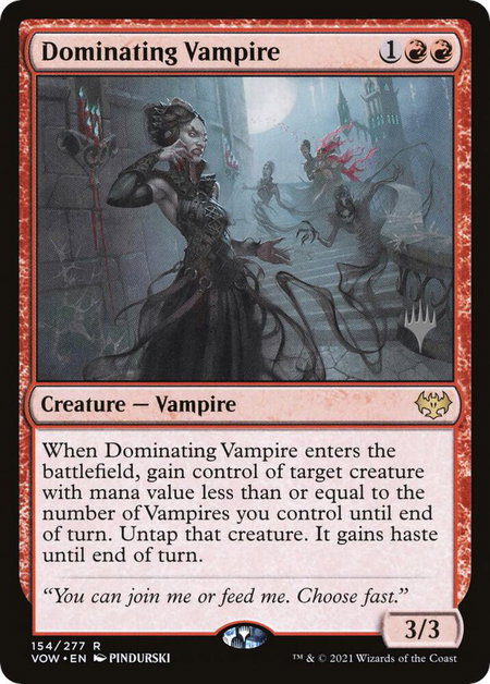 Dominating Vampire - Promo Pack: Kamigawa: Neon Dynasty Magic: The Gathering trading card