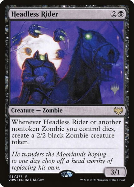 Headless Rider trading card from Promo Pack: Kamigawa: Neon Dynasty Headless Rider - Promo Pack: Kamigawa: Neon Dynasty Magic: The Gathering trading card