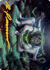 Myojin of Towering Might Art Card (Gold-Stamped Signature) - Art Series: Kamigawa: Neon Dynasty (ASNEO) #34 - Special Magic: The Gathering Trading Card