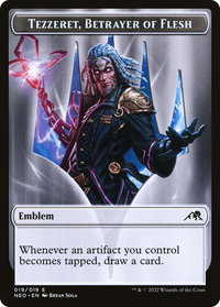 Emblem - Tezzeret, Betrayer of Flesh - Kamigawa: Neon Dynasty (NEO) #19 - Token Magic: The Gathering Trading Card
