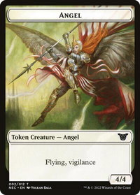 Angel // Elephant Double-Sided Token - Commander: Kamigawa: Neon Dynasty (NEC) #2 // 8 - Token Magic: The Gathering Trading Card