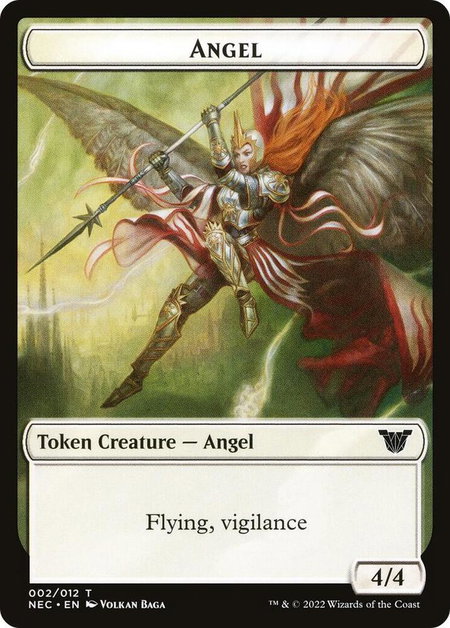 Angel // Elephant Double-Sided Token - Commander: Kamigawa: Neon Dynasty Magic: The Gathering trading card