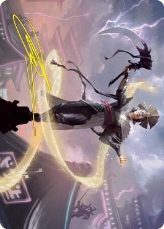 Naomi, Pillar of Order Art Card (Gold-Stamped Signature) - Art Series: Kamigawa: Neon Dynasty Magic: The Gathering trading card