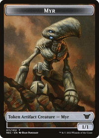 Myr // Spirit (002) Double-Sided Token - Commander: Kamigawa: Neon Dynasty (NEC) #11 // 2 - Token Magic: The Gathering Trading Card