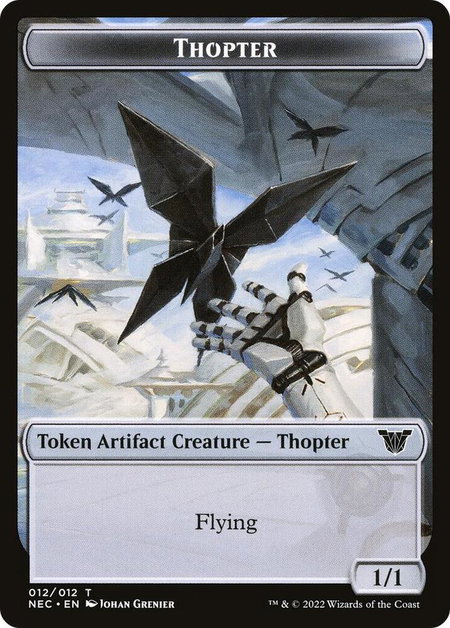 Thopter // Spirit (002) Double-Sided Token trading card from Commander: Kamigawa: Neon Dynasty Thopter // Spirit (002) Double-Sided Token - Commander: Kamigawa: Neon Dynasty Magic: The Gathering trading card