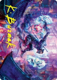 Thousand-Faced Shadow Art Card (Gold-Stamped Signature) - Art Series: Kamigawa: Neon Dynasty (ASNEO) #37 - Special Magic: The Gathering Trading Card