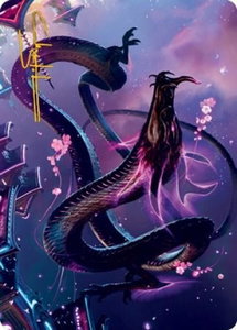 Junji, the Midnight Sky Art Card (38/81) (Gold-Stamped Signature) - Art Series: Kamigawa: Neon Dynasty (ASNEO) #38 - Special Magic: The Gathering Trading Card