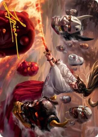 Unquenchable Fury Art Card (Gold-Stamped Signature) - Art Series: Kamigawa: Neon Dynasty Magic: The Gathering trading card