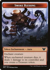 Smoke Blessing // Goblin Double-sided Token - Commander: Kamigawa: Neon Dynasty (NEC) #6 // 5 - Token Magic: The Gathering Trading Card