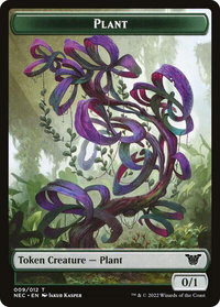 Plant // Treasure Double-Sided Token - Commander: Kamigawa: Neon Dynasty (NEC) #9 // 17 - Token Magic: The Gathering Trading Card