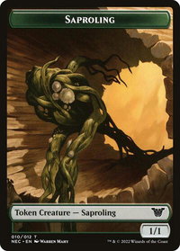Saproling // Spirit (002) Double-Sided Token - Commander: Kamigawa: Neon Dynasty (NEC) #10 // 2 - Token Magic: The Gathering Trading Card
